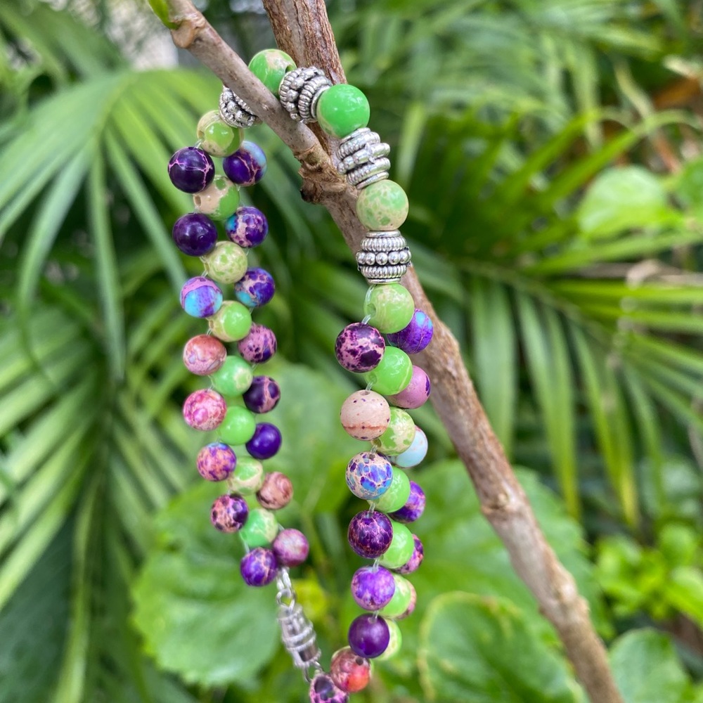 6mm Gemstones Beads. Colorful Imperial Jasper and Green Imperial Jasper.